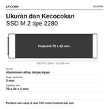 Heatsink SSD M.2 2280 NVMe Cooler Aluminium Thermal Pad Pendingin SSD PC Gaming - foto 6