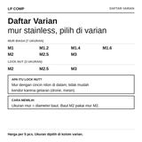 5pcs Mur Stainless M1.0 M1.2 M1.4 M1.6 M2 M2.5 M3 Nut Presisi Drone DIY - foto 2