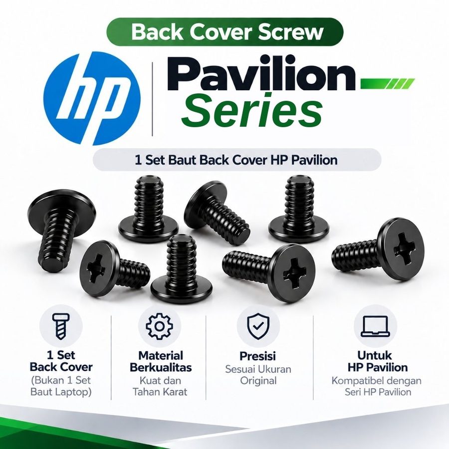 Baut Sekrup Casing HP Pavilion 14-ba x360 14-ek 15-ec Gaming 15-dk DV6 G4 Back Cover Screws