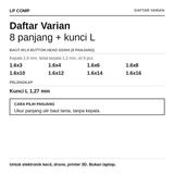 5pcs Baut L Hex M1.6 Button Head Stainless Steel SS304 Screw Sekrup 1.6mm ISO7380 - foto 4