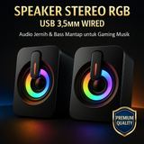 Speaker Desktop Stereo RGB Laptop PC USB 3.5mm Jack Bass Full Range 50mm Gaming Multimedia - foto 6