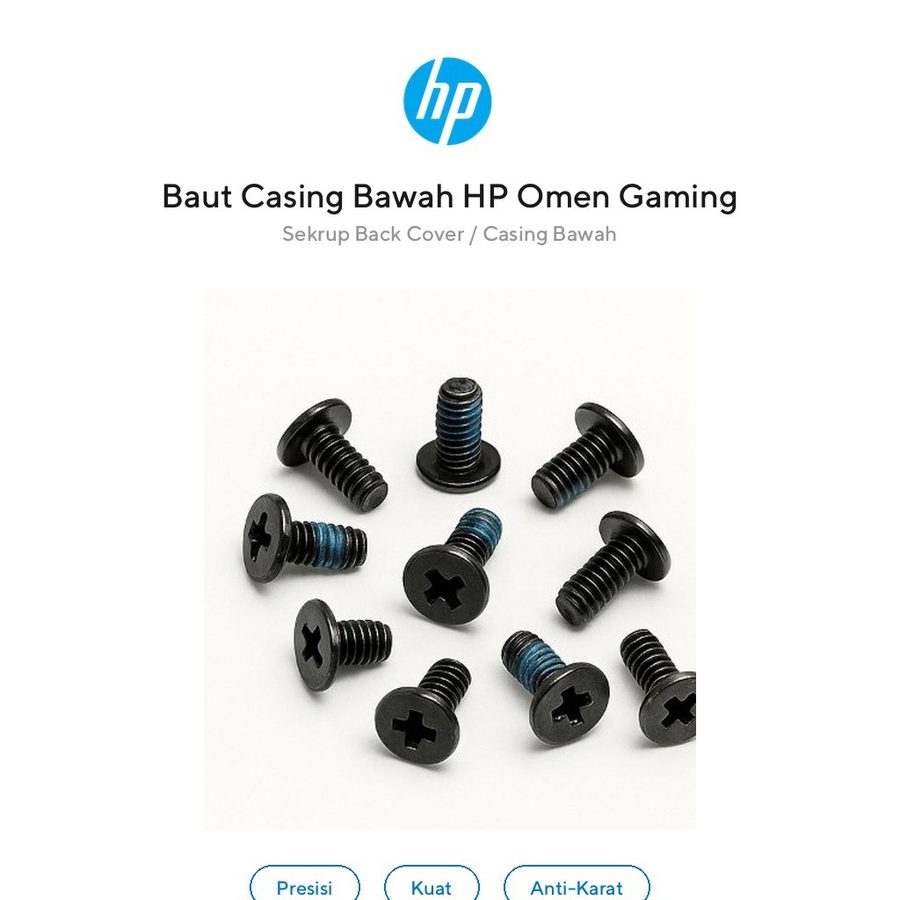 Baut Sekrup Casing HP Omen 15-en1029AX 16-n0045AX dh0105tx 15-dc 15-ce Gaming Back Cover Screws