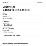 Speaker Desktop Stereo RGB Laptop PC USB 3.5mm Jack Bass Full Range 50mm Gaming Multimedia - foto 3