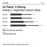 Obeng Triwing Y Set 4pcs 3.0 4.0 5.0 6.0mm CR-V Anti Slip Depixel - foto 2