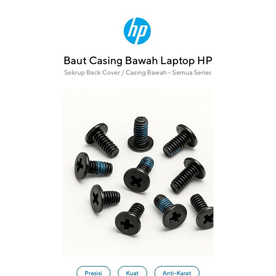 Baut Sekrup Casing Bawah HP 14s-dk 14s-dq 14-bw 14-bs 14s-fq 14-ep 14-cf 14-cm Back Cover Screws