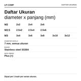 Baut Big Head M2 M2.5 M3 Stainless Steel SS304 Sekrup Kepala Besar 7mm - Screw 2mm 2.5mm 3mm - foto 2