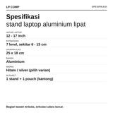 Stand Laptop Aluminium Lipat 12-17 Inch Adjustable 7 Level Portable Ergonomis Dudukan Penyangga - foto 3