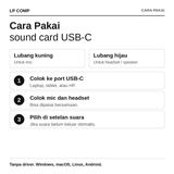 Soundcard Eksternal USB Type C to 3.5mm Headset Mic Laptop PC External Audio Adapter No Driver - foto 3