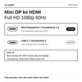 Depixel Converter Mini DisplayPort to HDMI Full HD 1080p Adapter Thunderbolt MacBook Garansi 3 Bln - foto 2