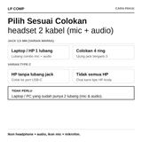 Audio Splitter Jack 3.5mm to dual female U Shape 2in1 (Mic & Audio) - foto 2