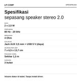 Speaker Stereo Mini Multimedia Laptop PC Komputer USB 2.0 Suara Jernih Bass HiFi Garansi 3 Bulan - foto 3