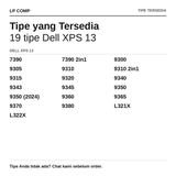 Baut Casing Bawah Laptop Dell XPS 13 L321X 7390 9300 9310 9320 9343 Back Cover Screws - foto 2